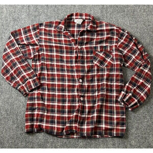 Bill Blass Adult Medium Flannel Plaid Button Up Long Sleeve Shirt
